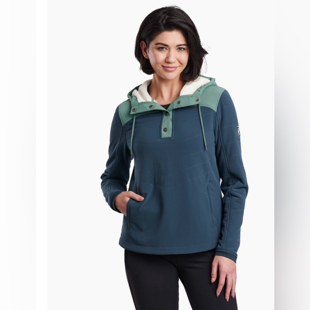 Kuhl Women's Teal and Sage AERO™ FLEECE PULLOVER Sweatshirt